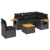 vidaXL Loungegrupp med dynor 6 delar svart konstrotting