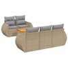 vidaXL Soffgrupp f&ouml;r tr&auml;dg&aring;rden med dynor 6 delar beige konstrotting