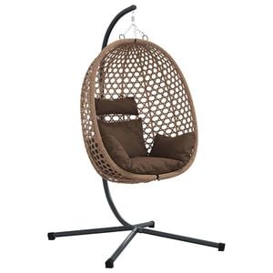 vidaXL H&auml;ngande &auml;ggstol konstrotting 104 x 100 x 191 cm Brun