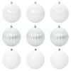 vidaXL Julgirlangset XL 9 st Vit &Oslash; 15 cm Plast LED-lampor