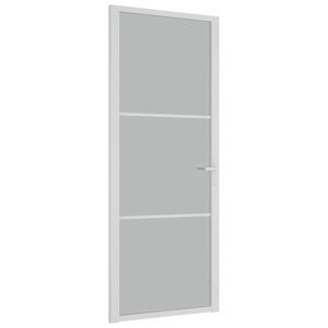 vidaXL Innerd&ouml;rr 83x201,5 cm vit matt glas och aluminium