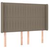 vidaXL S&auml;nggavel med kanter taupe 147x16x118/128 cm tyg