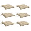 vidaXL Stolsdynor 6 st beige 40x40x7 cm oxfordtyg