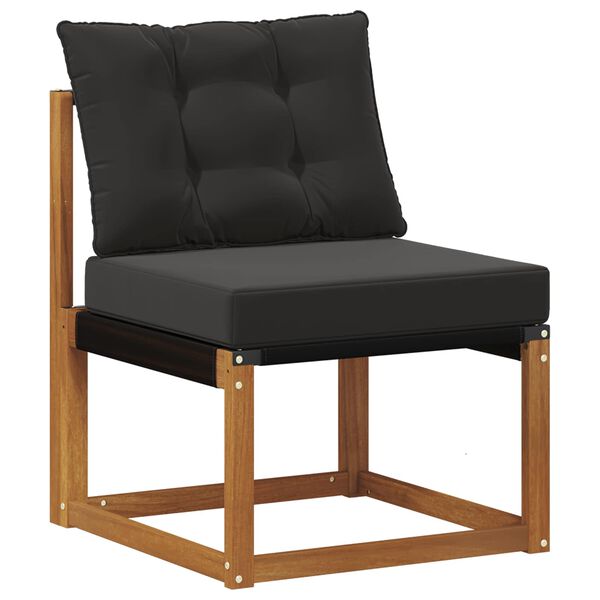 vidaXL Utomhussoffset med kudde 9 pcs Naturlig och svart