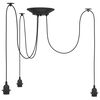 vidaXL Taklampa med 3 lamph&aring;llare E27 svart metall