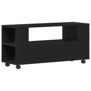 vidaXL TV-b&auml;nk med hjul svart ek 102x34,5x43 cm konstruerat tr&auml;