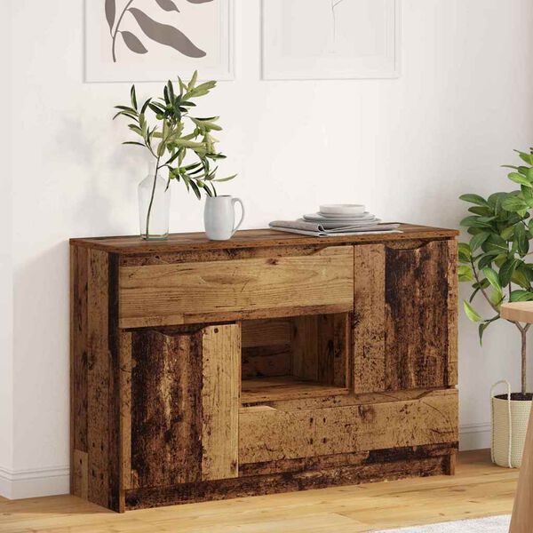 vidaXL Sideboard med l&aring;da Gammalt tr&auml; 100 x 30 x 65,6 Konstruerat tr&auml;