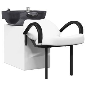vidaXL Schampostol Vit och svart 136 x 60 x 92 cm PVC