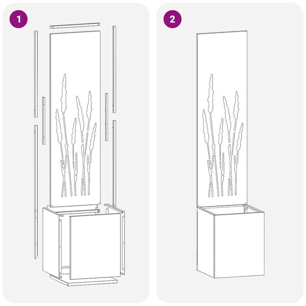 vidaXL Tr&auml;dg&aring;rds integritetssk&auml;rm Fiskfj&auml;ll Rostig 32 x 140 cm