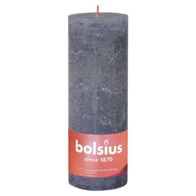 Bolsius Rustika blockljus 4-pack 190x68 mm skymningsblå