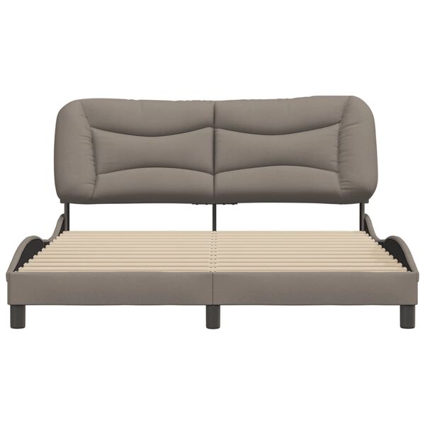 vidaXL Bed Frame without Mattress "Hvar" Taupe 160x200 cm Fabric