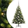 vidaXL Konstgjort F&auml;llbart Jultr&auml;d 150 LEDs Gr&ouml;n 120 cm PVC och PE