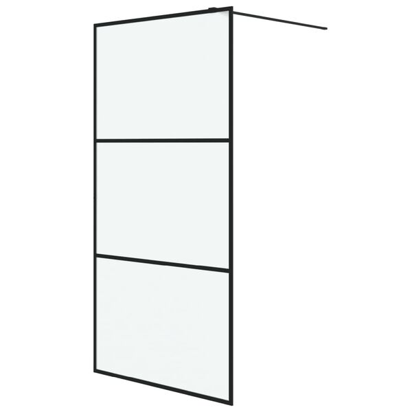 vidaXL Duschv&auml;gg svart 100x195 cm halvfrostat ESG-glas