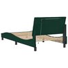 vidaXL Bed Frame with LED without Mattress "Hanko" Dark Green 100x200 cm Velvet
