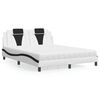 vidaXL Bed "Viana" with Mattress White and Black 160x200 cm Faux Leather