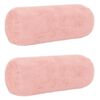 vidaXL Kudd&ouml;verdrag 2 st HEERLEN Rosa &Oslash; 15 x 40 cm Faux Kaninp&auml;ls