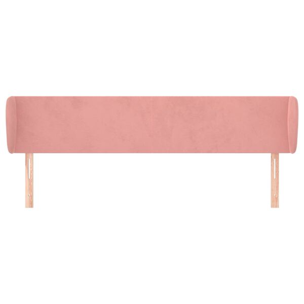 vidaXL S&auml;nggavel med kanter rosa 183x23x78/88 cm sammet