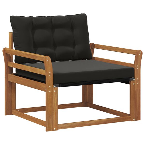 vidaXL Utomhussoffset Massivt Akaciatr&auml; och Textilene Naturf&auml;rg