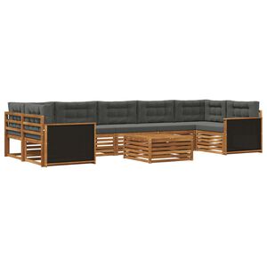 vidaXL Utomhussoffset 8 pcs Naturlig och Antracit