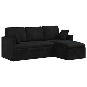 vidaXL Soffa Svart 198 x 134 x 80 cm Sammet