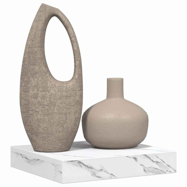 vidaXL V&auml;gg hylla Vit marmor 23 x 23,5 x 4 cm Konstruerat tr&auml;