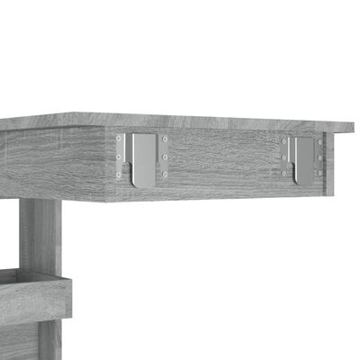 vidaXL Barbord väggmonterat grå sonoma 102x45x103,5 cm konstruerat trä