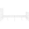 vidaXL S&auml;ngram med huvudgavel och fotgavel vit metall 140x200 cm