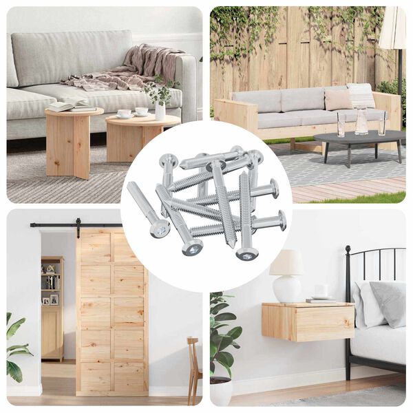 vidaXL Skruv 12 pcs Silver M6 x 50 mm St&aring;l