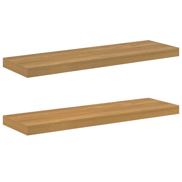 vidaXL V&auml;gg hylla 2 pcs Brun 90 x 23,5 x 4 cm Konstruerat tr&auml;