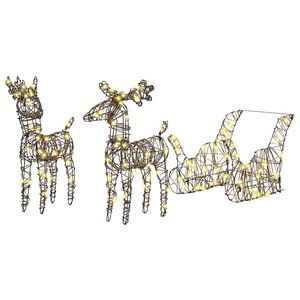 vidaXL Ren Pull Sl&auml;de 160 LED-lampor Varmvit 53 x 28 x 33 cm Rotting