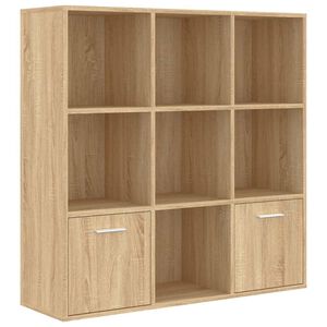 vidaXL Bokhylla sonoma-ek 98x30x98 cm konstruerat tr&auml;
