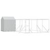 vidaXL Hundg&aring;rd med tak silver 6x6x2,5 m galvaniserat st&aring;l