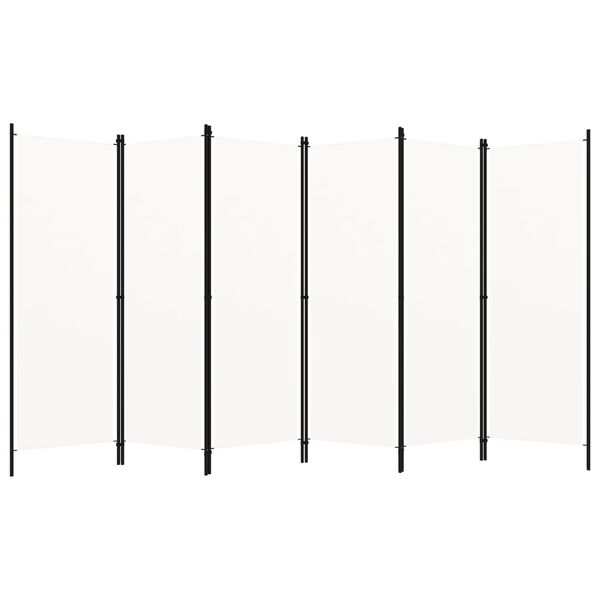 vidaXL Rumsavdelare 6 paneler vit 300x180 cm