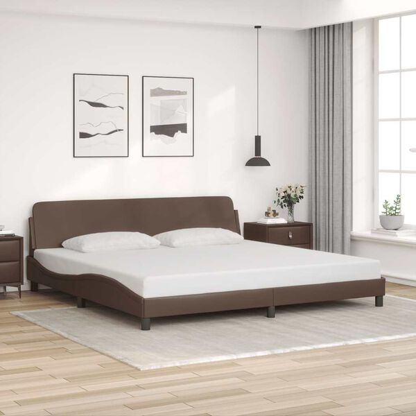 vidaXL Bed Frame "Dover" Brown 200x200 cm Faux Leather
