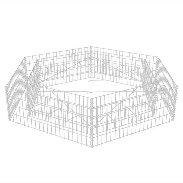 vidaXL Hexagonal planteringsgabion upphöjd 200x173x40 cm