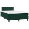 vidaXL Rams&auml;ng med madrass m&ouml;rkgr&ouml;n 120x190 cm sammet