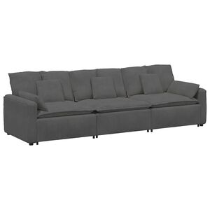 vidaXL Modulsoffa med dynor m&ouml;rkgr&aring;