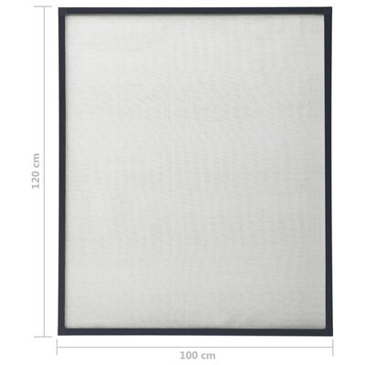 vidaXL Insektsnät för fönster antracit 100x120 cm
