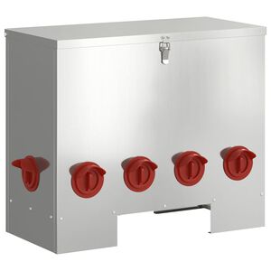 vidaXL H&ouml;nsfodertr&aring;g Silver 60,5 x 29 x 51 cm 25 kg Galvaniserat st&aring;l