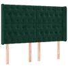 vidaXL S&auml;nggavel med kanter m&ouml;rkgr&ouml;n 147x16x118/128 cm sammet