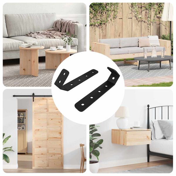 vidaXL Krokar 2 pcs Svart M5 x 110 mm J&auml;rn