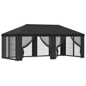 vidaXL Tr&auml;dg&aring;rdsgazebo med sidov&auml;ggar 6 x 3 m Antracit