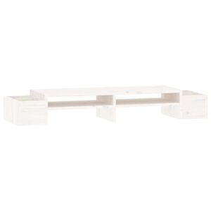vidaXL Sk&auml;rmst&auml;ll vit 100x27,5x15 cm massiv furu
