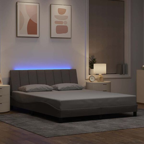 vidaXL Bed Frame without Mattress "Hanko" Taupe 160x200cm Fabric