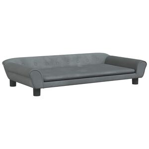vidaXL Hundb&auml;dd m&ouml;rkgr&aring; 100x50x21 cm sammet