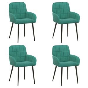 vidaXL Matstolar 4 st Sammet Turkos 57 x 50 x 85 cm