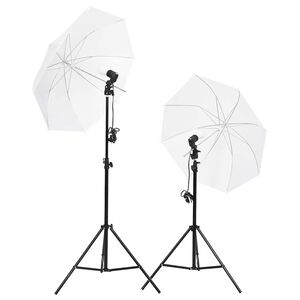 vidaXL Studiobelysning inklusive stativ & paraplyer
