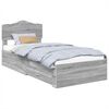 vidaXL S&auml;ngram med l&aring;da Gr&aring; Sonoma 90 x 200 cm Konstruerat tr&auml;