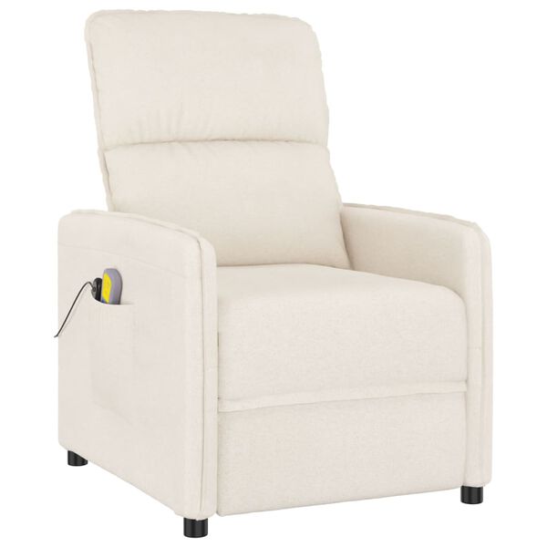 vidaXL Elektrisk massagefåtölj Beige mikrofibertyg