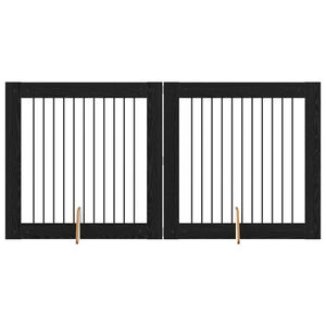vidaXL Hundgrind med st&auml;llningar 2 pcs Svart ek 100 x 100 cm